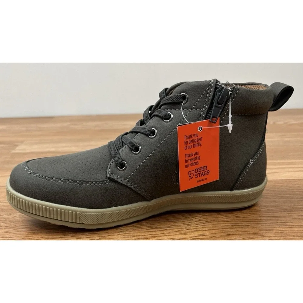 Deer Stags Kids Nolan Jr Casual Ankle Boots in Grey Big Boys Size 3 NEW